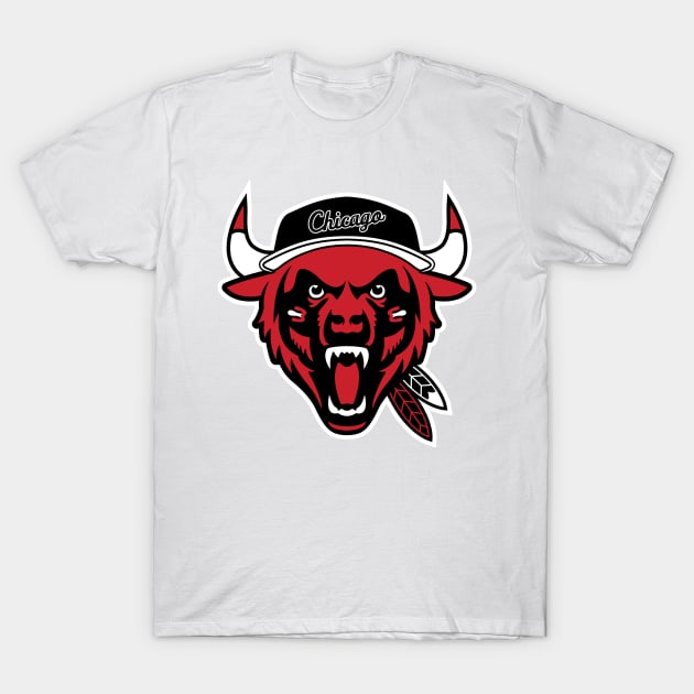 The Chicago Beast (South) Logo Mashup - Pro Teams Combined - All City Logos Put Together T-Shirt by DeluxeGraphicSupply